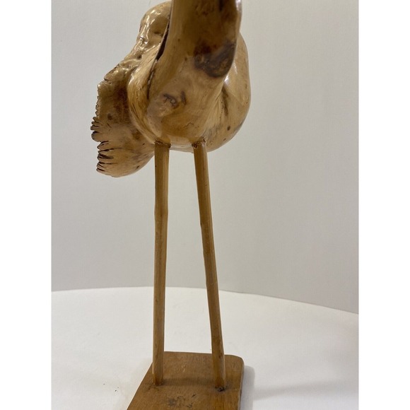 Burl Wood Hand Carved Crane Bird‎ - Picture 6 of 7